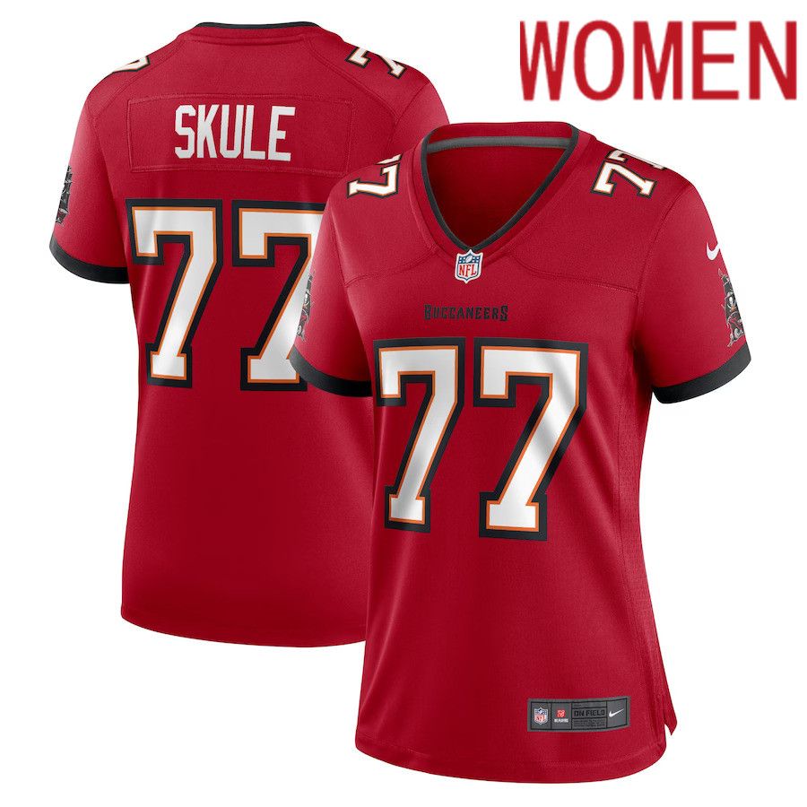 Women Tampa Bay Buccaneers #77 Justin Skule Nike Red Home Game Player NFL Jersey->women nfl jersey->Women Jersey